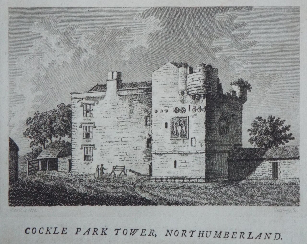 Print - Cockle Park Tower, Northumberland. - 